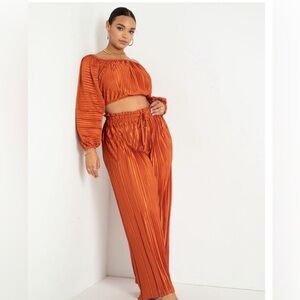 Eloquii Elegant festival silk Orange two piece set women’s  size 14